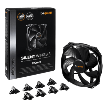 Silent Wings 3 120mm PWM, 1450 RPM, 50.5 CFM, 16.4 dBA, Cooling Fan