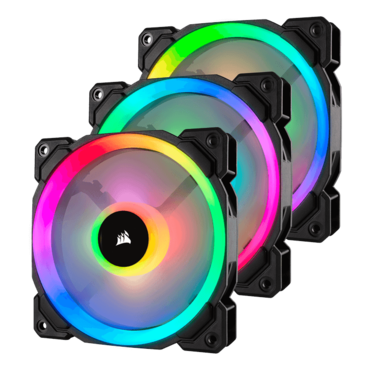 LL120 RGB 3 x 120mm, w/ Controller, RGB LEDs, 1500 RPM, 43.25 CFM, 24.8 dBA, Cooling Fans