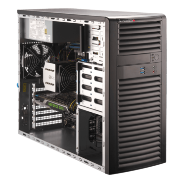 SuperWorkstation 5039A-i, Mid Tower, Intel C422, 4x SATA, 8x DDR4, Dual 1Gb Ethernet, 900W PSU