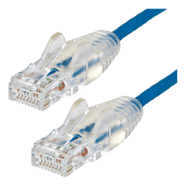 N6PAT1BLS, 1 ft. CAT6 Ethernet Cable - Slim - Snagless RJ45 Connectors - Blue