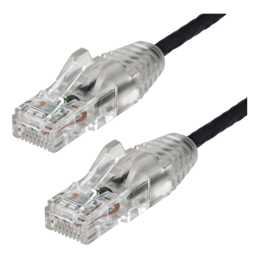 N6PAT1BKS, 1 ft. CAT6 Ethernet Cable - Slim - Snagless RJ45 Connectors - Black