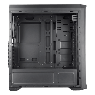 MX330-G Tempered Glass, No PSU, ATX, Black, Mid Tower Case