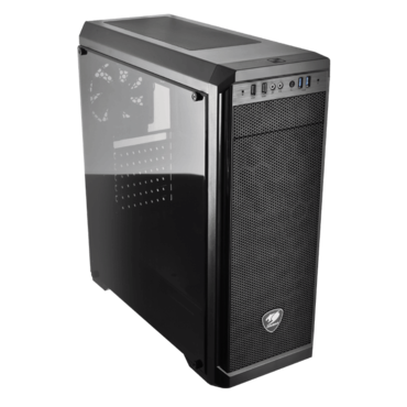 MX330-G Tempered Glass, No PSU, ATX, Black, Mid Tower Case