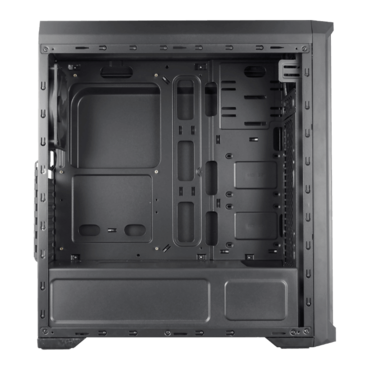 MX330-G Tempered Glass, No PSU, ATX, Black, Mid Tower Case