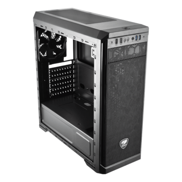 MX330-G Tempered Glass, No PSU, ATX, Black, Mid Tower Case