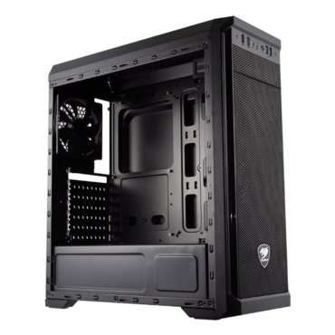 MX330-G Tempered Glass, No PSU, ATX, Black, Mid Tower Case