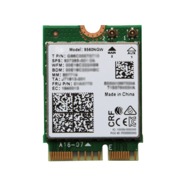 Dual Band Wireless-AC 9560, 2x2 Wi-Fi + Bluetooth 5.0, IEEE 802.11ac, 1.73 Gbps, M.2 2230, Wireless Card