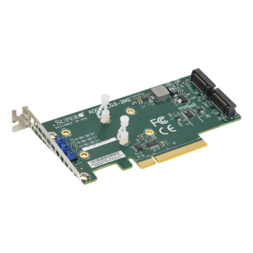 AOC-SLG3-2M2 PCI-E Add-On Card for up to two NVMe SSDs