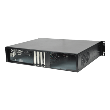 RM-2UC238, 2x 5.25" External Bays, No PSU, microATX, Black, 2U Chassis