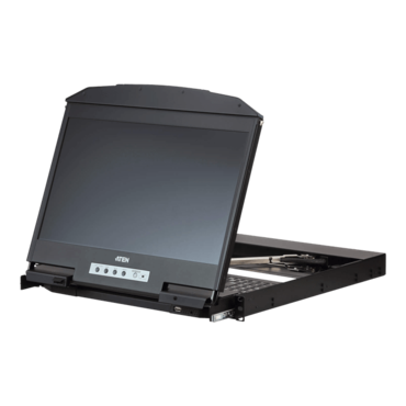 CL3800NW, 1U Ultra Short Depth Dual Rail WideScreen LCD Console (USB / HDMI / DVI / VGA)