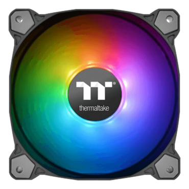 Pure Plus 12 RGB Radiator Fan TT Premium 3 x 120mm, w/ Controller, RGB LEDs, 1500 RPM, 56.4 CFM, 25.8 dBA, Cooling Fans