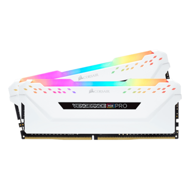 16GB Kit (2 x 8GB) VENGEANCE® RGB Pro DDR4 3000MHz, CL15, White, RGB LED, DIMM Memory