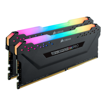 16GB Kit (2 x 8GB) VENGEANCE® RGB Pro DDR4 3000MHz, CL15, Black, RGB LED, DIMM Memory