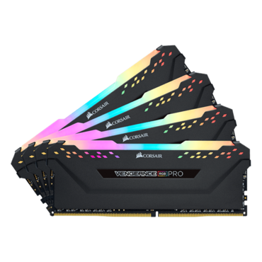 32GB Kit (4 x 8GB) VENGEANCE® RGB Pro DDR4 3200MHz, CL16, Black, RGB LED, DIMM Memory
