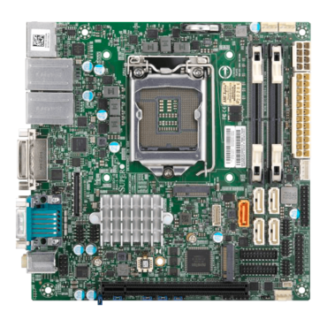 MBD-X11SCV-Q-B, Intel® Q370, LGA 1151, DDR4-2666 SO-DIMM / 2, SATA DOM, DP, GbLAN / 2, Mini-ITX OEM