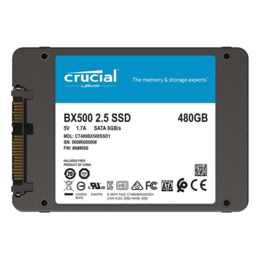 480GB BX500 7mm, 540 / 500 MB/s, 3D NAND, SATA 6Gb/s, 2.5" SSD