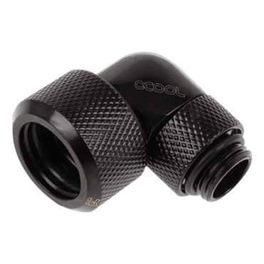 Eiszapfen 16mm (5/8") HardTube Compression Fitting 90° Rotatable G1/4 - Knurled - Deep Black