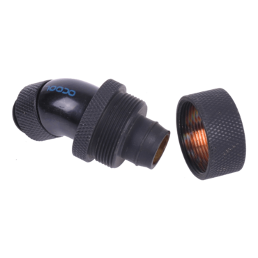 HF 19/13mm (OD 3/4" ID 1/2") Compression Fitting 45° Revolvable G1/4 - Deep Black