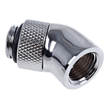 Eiszapfen G1/4" 45 Degree Angled Rotatable Adapter Fitting - Chrome