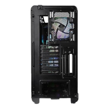 View 37 ARGB, Acrylic Side Panel, No PSU, E-ATX, Black, Mid Tower Case