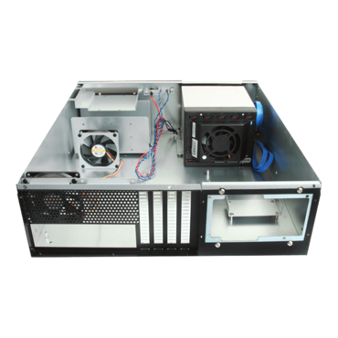 D-340HB-T-RED, Red HDD Handle, 1x Slim 5.25&quot;, 3x 3.5&quot;, 4x 3.5&quot; Hotswap Bays, No PSU, ATX, Black/Red, 3U Chassis