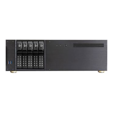 D-350HN-DT, Black HDD Handle, 1x Slim 5.25&quot;, 3x 3.5&quot;, 5x 3.5&quot; Hotswap Bays, No PSU, ATX, Black, 3U Chassis