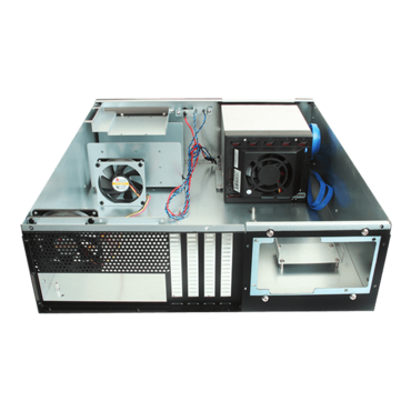 D-350HN-DT-BLUE, Blue HDD Handle, 1x Slim 5.25", 3x 3.5", 5x 3.5" Hotswap Bays, No PSU, ATX, Black/Blue, 3U Chassis