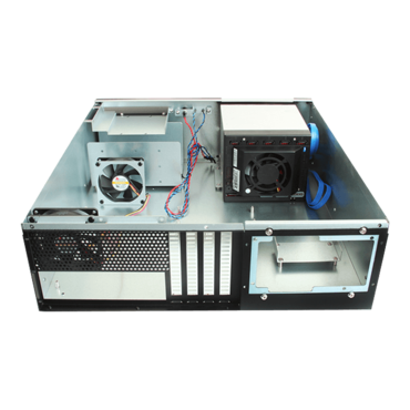 D-350HB-DT-BLUE, Blue HDD Handle, 1x Slim 5.25", 3x 3.5", 5x 3.5" Hotswap Bays, No PSU, ATX, Black/Blue, 3U Chassis