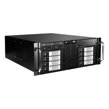 D410-DE8SL-225T, Silver HDD Handle, 1x Slim 5.25&quot;, 8x 3.5&quot;, 2x 2.5&quot; Hotswap, E-ATX, Black/Silver, 4U Chassis