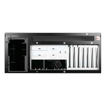 D410-DE8RD-225T, Red HDD Handle, 1x Slim 5.25", 8x 3.5", 2x 2.5" Hotswap, E-ATX, Black/Red, 4U Chassis