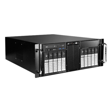 D410-DE10SL-25TU, Silver HDD Handle, 1x Slim 5.25&quot;, 10x 3.5&quot;, 1x 2.5&quot; Hotswap, E-ATX, Black/Silver, 4U Chassis