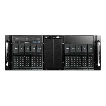 D410-DE10BK-25TU, Black HDD Handle, 1x Slim Line 5.25", 10x 3.5", 1x 2.5" Hotswap, E-ATX, Black 4U Chassis