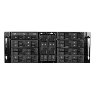 D-410-BN38SA-T, 1x Slim 5.25" 38x 2.5" Hotswap, E-ATX, Black, 4U Chassis
