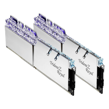 16GB Kit (2 x 8GB) Trident Z Royal DDR4 4600MHz, CL18, Silver, RGB LED, DIMM Memory