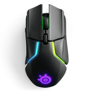 Rival 650 Wireless, 8 RGB Zones, 12000-dpi, Wireless, Black, Optical Gaming Mouse