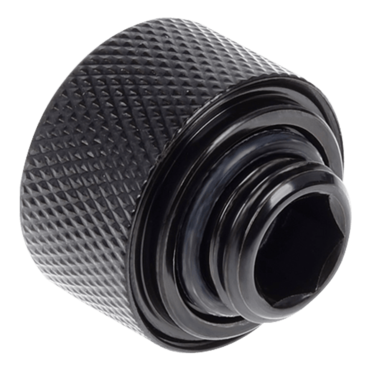 Eiszapfen 16mm (5/8") G1/4" HardTube Knurled Compression Fitting - Deep Black