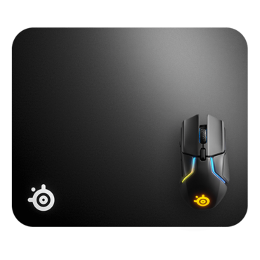 QcK Hard, Hard Polyethylene, Non-slip rubber base, Black, Gaming Mouse Mat