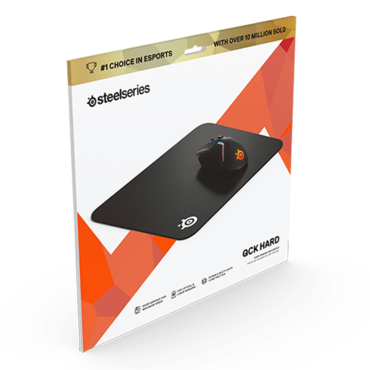 QcK Hard, Hard Polyethylene, Non-slip rubber base, Black, Gaming Mouse Mat