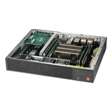SuperServer E300-9D-4CN8TP, Compact, Intel® Xeon® processor D-2123IT, 2x U.2, M.2, 4x DDR4, 150W DC PSU w/ PFC