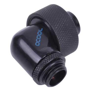 HF 19/13mm (OD 3/4&quot; ID 1/2&quot;) Compression Fitting 90° Rotatable G1/4 - Deep Black