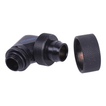 HF 19/13mm (OD 3/4" ID 1/2") Compression Fitting 90° Rotatable G1/4 - Deep Black