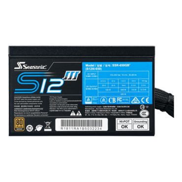 S12III 650, 80 PLUS Bronze 650W, No Modular, ATX Power Supply