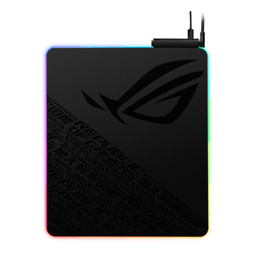 ROG Balteus Qi, Nonslip rubber base, Aura Sync RGB Lighting/Qi Wireless Charging, Gaming Mouse Mat