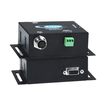 Industrial VGA Receiver with Stereo Audio via CAT5 with M12 Connectors to 600 feet