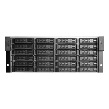 E Storage E4M24HD, 24x 3.5" Hotswap Bays, No PSU, E-ATX, Black, 4U Chassis