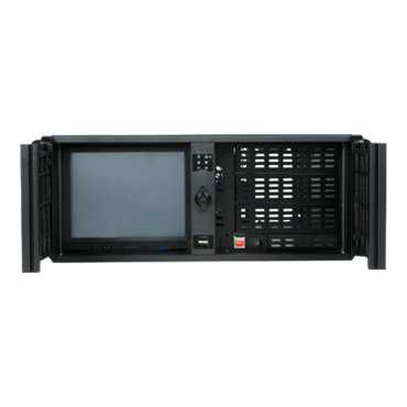 D Storm D-407LSE-SL-TS859, Silver Bezel, w/ 8&quot; Touch Screen LCD, 3x 5.25&quot;, 1x 3.5&quot; Drive Bays, No PSU, E-ATX, Black/Silver, 4U Chassis