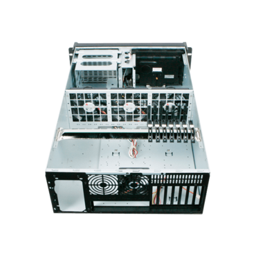 D Storm D-407LSE-BL-TS859, Blue Bezel, w/ 8" Touch Screen LCD, 3x 5.25", 1x 3.5" Drive Bays, No PSU, E-ATX, Black/Blue, 4U Chassis