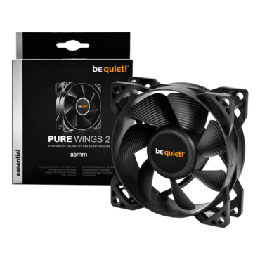 Pure Wings 2 80mm, 1900 RPM, 44.45 CFM, 18.2 dBA, Cooling Fan