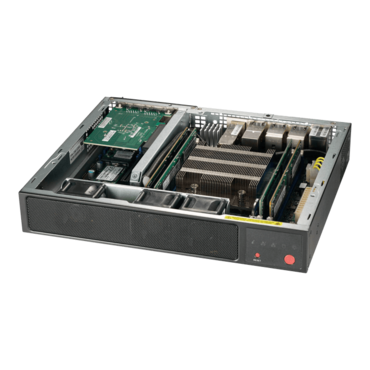 SuperServer E300-9D-8CN8TP, Compact, Intel® Xeon® processor D-2146NT, SATA, M.2, 4x DDR4, 150W DC PSU