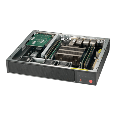 SuperServer E300-9D-8CN8TP, Compact, Intel® Xeon® processor D-2146NT, SATA, M.2, 4x DDR4, 150W DC PSU
